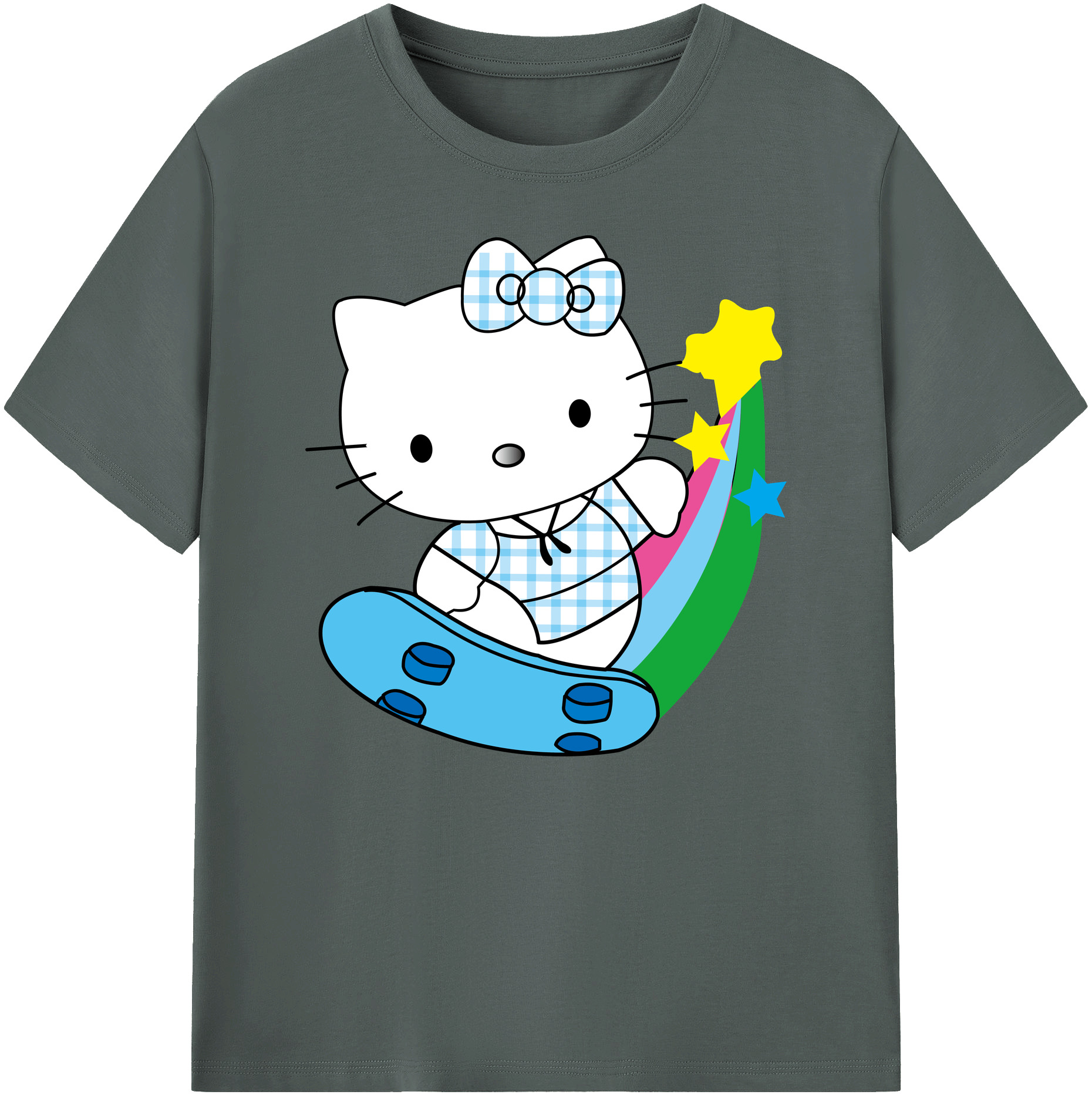 （画像用） Hello Kitty ハローキティ 綿100％ メンズ半袖Tシャツ｜肌触りやわらか＆通気性